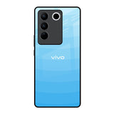 Wavy Blue Pattern Vivo V27 Pro 5G Glass Back Cover Online