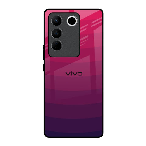 Wavy Pink Pattern Vivo V27 Pro 5G Glass Back Cover Online