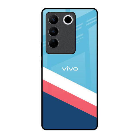 Pink & White Stripes Vivo V27 Pro 5G Glass Back Cover Online