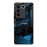 Polygonal Blue Box Vivo V27 Pro 5G Glass Back Cover Online