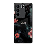 Tropical Art Flower Vivo V27 Pro 5G Glass Back Cover Online