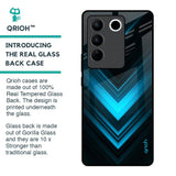 Vertical Blue Arrow Glass Case For Vivo V27 Pro 5G