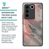 Pink And Grey Marble Glass Case For Vivo V27 Pro 5G