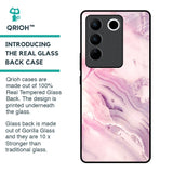 Diamond Pink Gradient Glass Case For Vivo V27 Pro 5G