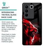 Red Angry Lion Glass Case for Vivo V27 Pro 5G