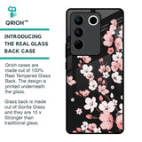 Black Cherry Blossom Glass Case for Vivo V27 Pro 5G