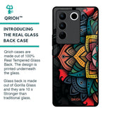 Retro Gorgeous Flower Glass Case for Vivo V27 Pro 5G