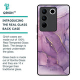 Purple Gold Marble Glass Case for Vivo V27 Pro 5G