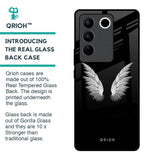 White Angel Wings Glass Case for Vivo V27 Pro 5G