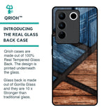 Wooden Tiles Glass Case for Vivo V27 Pro 5G