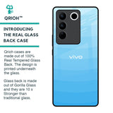 Wavy Blue Pattern Glass Case for Vivo V27 Pro 5G