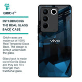 Polygonal Blue Box Glass Case For Vivo V27 Pro 5G