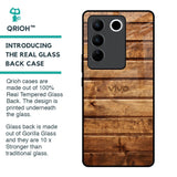 Wooden Planks Glass Case for Vivo V27 Pro 5G