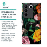 Flowers & Butterfly Glass Case for Vivo V27 Pro 5G