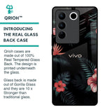 Tropical Art Flower Glass Case for Vivo V27 Pro 5G