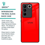 Blood Red Glass Case for Vivo V27 Pro 5G