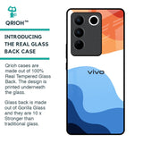 Wavy Color Pattern Glass Case for Vivo V27 Pro 5G