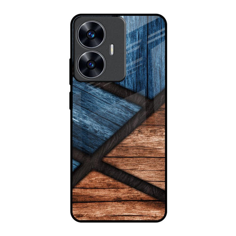 Wooden Tiles Realme C55 Glass Back Cover Online