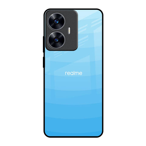 Wavy Blue Pattern Realme C55 Glass Back Cover Online