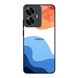 Wavy Color Pattern Realme C55 Glass Back Cover Online