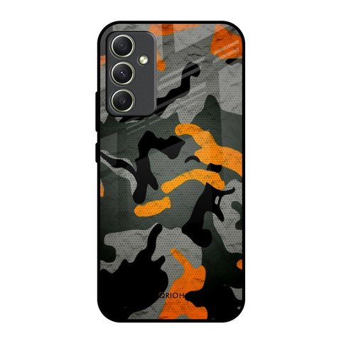 Camouflage Orange Samsung Galaxy A34 5G Glass Back Cover Online