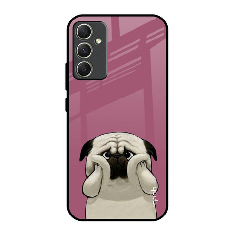 Funny Pug Face Samsung Galaxy A34 5G Glass Back Cover Online