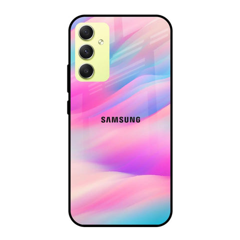 Colorful Waves Samsung Galaxy A34 5G Glass Cases & Covers Online