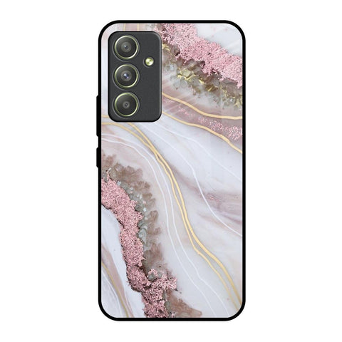 Pink & Gold Gllitter Marble Samsung Galaxy A54 5G Glass Back Cover Online