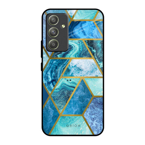 Turquoise Geometrical Marble Samsung Galaxy A54 5G Glass Back Cover Online