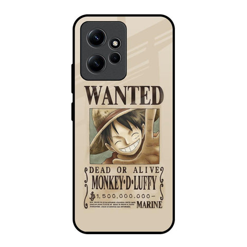 Luffy Wanted Redmi Note 12 Glass Back Cover Online