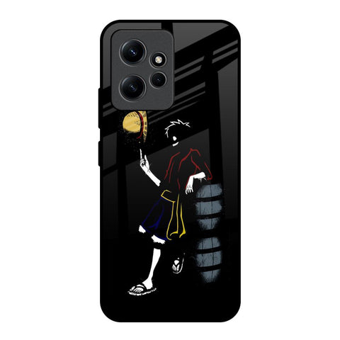 Luffy Line Art Redmi Note 12 Glass Back Cover Online