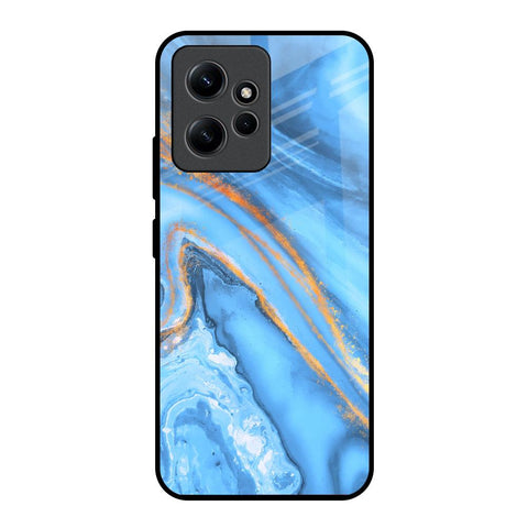 Vibrant Blue Marble Redmi Note 12 Glass Back Cover Online