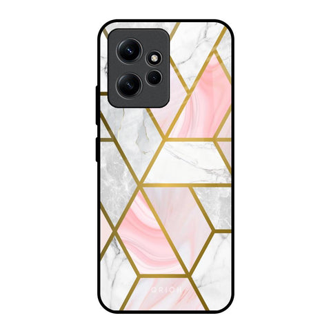 Geometrical Marble Redmi Note 12 Glass Back Cover Online