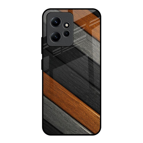 Tri Color Wood Redmi Note 12 Glass Back Cover Online