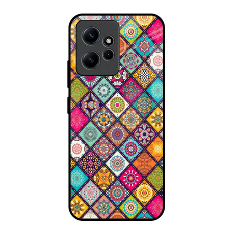 Multicolor Mandala Redmi Note 12 Glass Back Cover Online