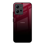 Wine Red Redmi Note 12 Glass Back Cover Online