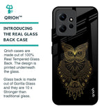 Golden Owl Glass Case for Redmi Note 12