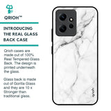 Modern White Marble Glass Case for Redmi Note 12