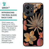 Lines Pattern Flowers Glass Case for Redmi Note 12