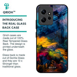Multicolor Oil Painting Glass Case for Redmi Note 12