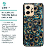 Peacock Feathers Glass case for Redmi Note 12