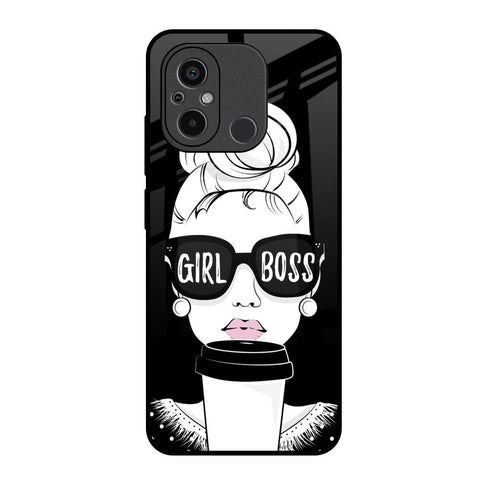 Girl Boss Redmi 12C Glass Back Cover Online