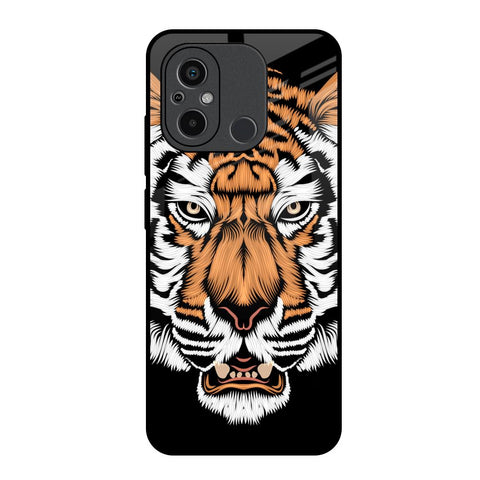 Angry Tiger Redmi 12C Glass Back Cover Online