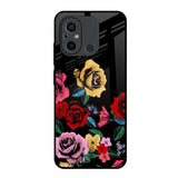 Floral Decorative Redmi 12C Glass Back Cover Online