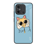 Adorable Cute Kitty Redmi 12C Glass Back Cover Online