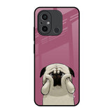 Funny Pug Face Redmi 12C Glass Back Cover Online