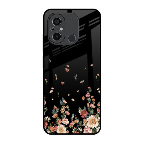 Floating Floral Print Redmi 12C Glass Back Cover Online