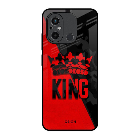 I Am A King Redmi 12C Glass Back Cover Online