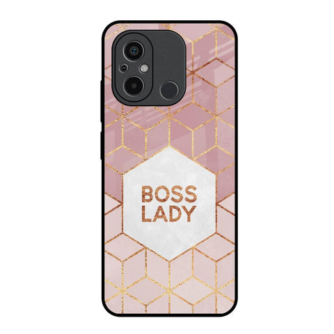 Boss Lady Redmi 12C Glass Back Cover Online