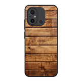 Wooden Planks Redmi 12C Glass Back Cover Online